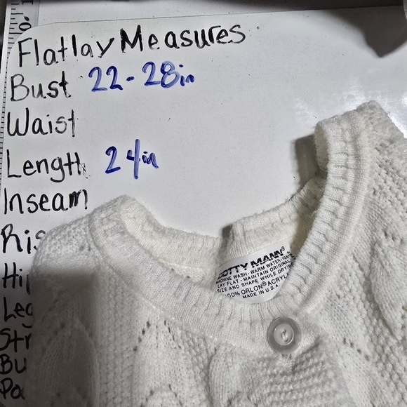 Vintage 50s Dotty Mann Cream Cable Knit Cardigan Cottagecore - Picture 7 of 8